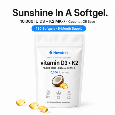 Novatrex D3 + K2 Softgels with Coconut Oil