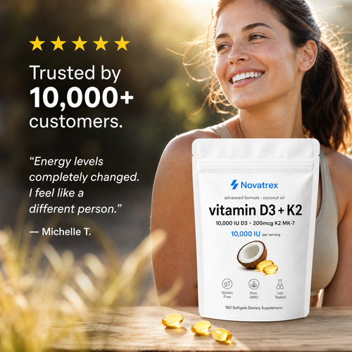 Novatrex D3 + K2 Softgels with Coconut Oil